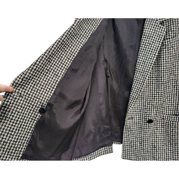 Vintage Sasson Houndstooth Power Blazer Double Breasted Structured Jacket - Picture 6 of 15
